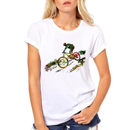 Cycling Art Watercolor Female T-Shirt