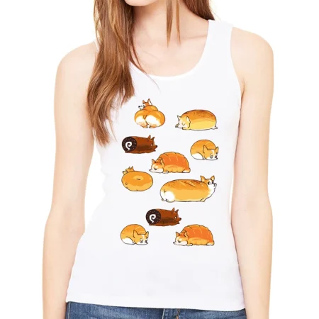 Bread Corgis Cartoon Women's Tank Top