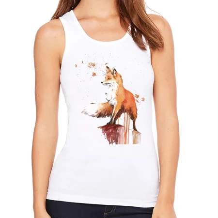 Women's Leaves Fox Print Tank Top