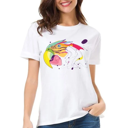 Parrot Head Print Women T-Shirts