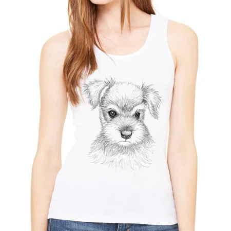 Women's Tank Tops Vintage Dog Miniature