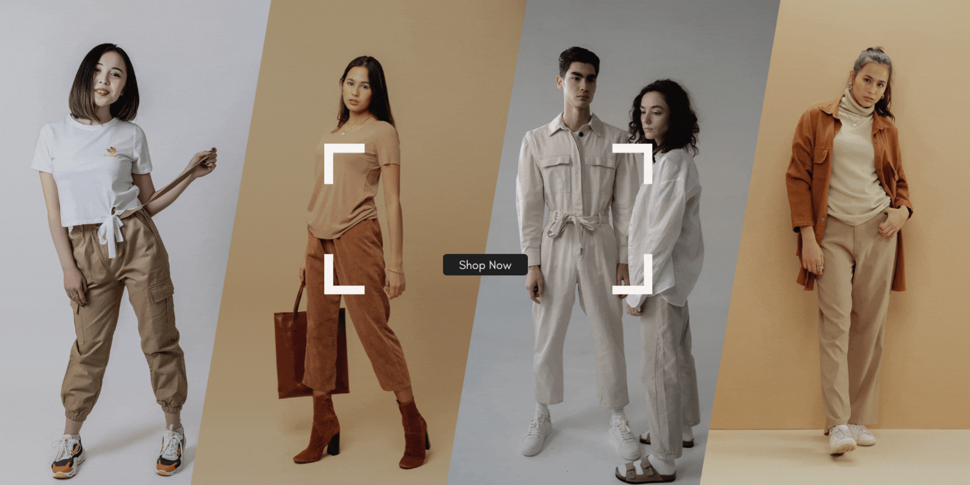 Simple Modern Photo Collage Autumn Fashion Sale Banner 1